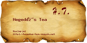 Hegedűs Tea névjegykártya