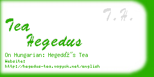 tea hegedus business card